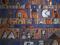 Manuel Pailos - Uruguay - 1918-2004 - Sur - seudofresco - 90 x 100 cms - 1985